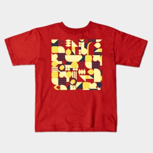 geometric pattern abstract  yellow red Kids T-Shirt